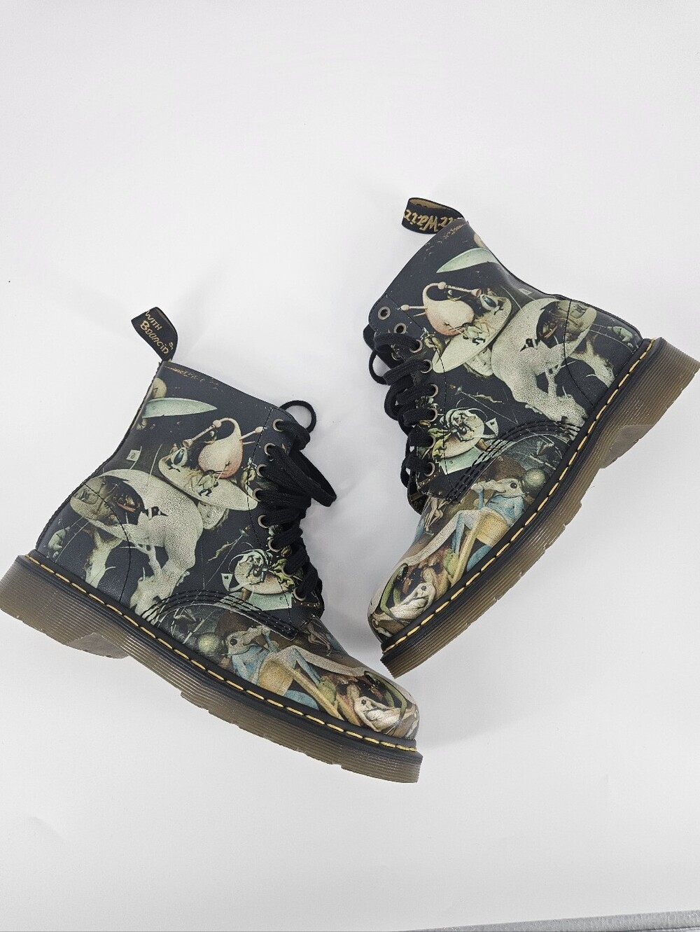 Dr. Martens Hieronymus Bosch "Hell" Lace Up Leather Combat Boots - Picture 1 of 11